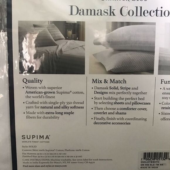 Charter Club Damask Twin Bedskirt - Picture 7 of 10